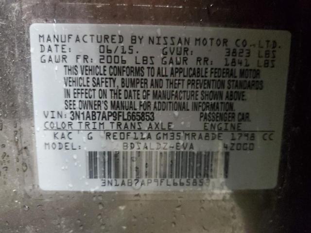 Photo 10 from auction – 2015 NISSAN SENTRA S with VIN 3N1AB7AP9FL665853