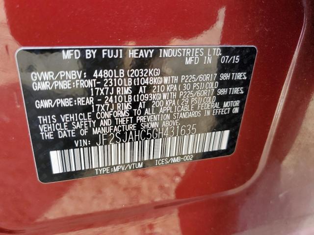 Photo 10 from auction – 2016 SUBARU FORESTER 2 with VIN JF2SJAHC5GH431635
