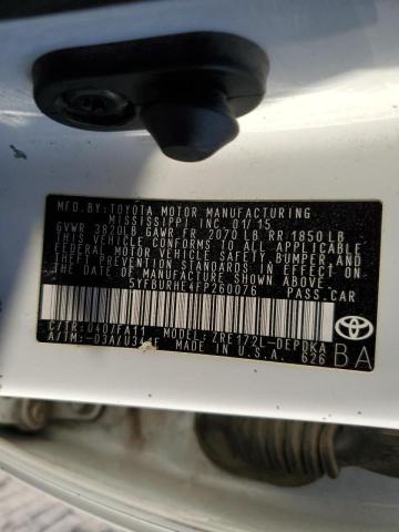 Photo 10 from auction – 2015 TOYOTA COROLLA L with VIN 5YFBURHE4FP260076