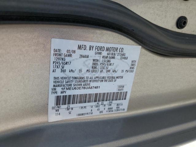 Photo 10 from auction – 2008 FORD EXPLORER X with VIN 1FMEU63E78UA87481
