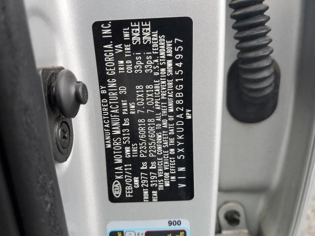 Photo 10 from auction – 2011 KIA SORENTO EX with VIN 5XYKUDA28BG154957