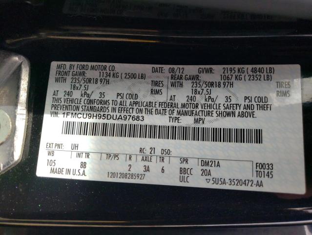 Photo 10 from auction – 2013 FORD ESCAPE SEL with VIN 1FMCU9H95DUA97683