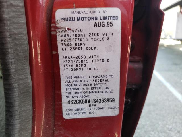 Photo 10 from auction – 1995 ISUZU RODEO S with VIN 4S2CK58V1S4363959