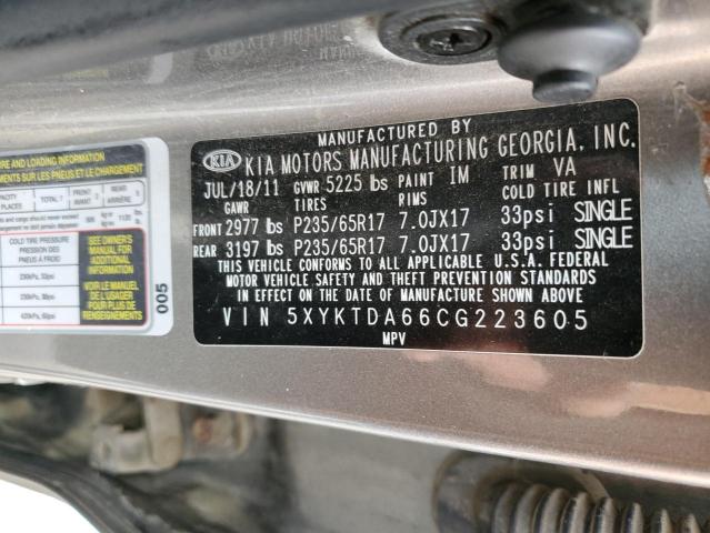 Photo 10 from auction – 2012 KIA SORENTO BA with VIN 5XYKTDA66CG223605