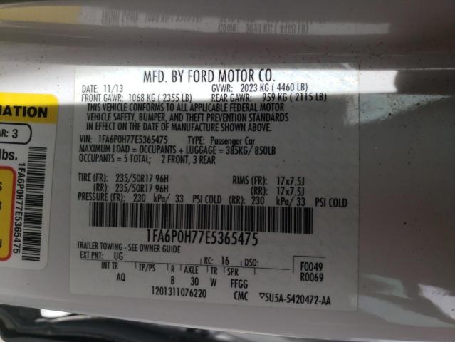 Photo 10 from auction – 2014 FORD FUSION SE with VIN 1FA6P0H77E5365475