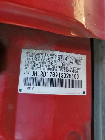 Photo 10 from auction – 2001 HONDA CR-V EX with VIN JHLRD17691S028660