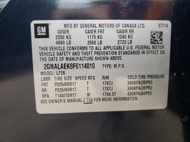 Photo 10 from auction – 2015 CHEVROLET EQUINOX LS with VIN 2GNALAEK8F6114010
