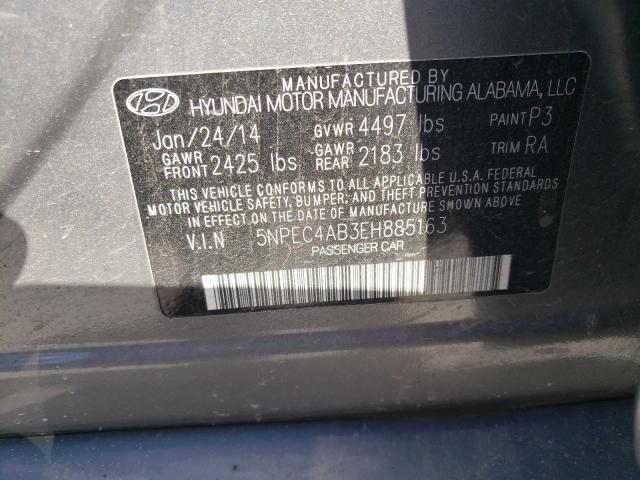 Photo 10 from auction – 2014 HYUNDAI SONATA SE with VIN 5NPEC4AB3EH885163