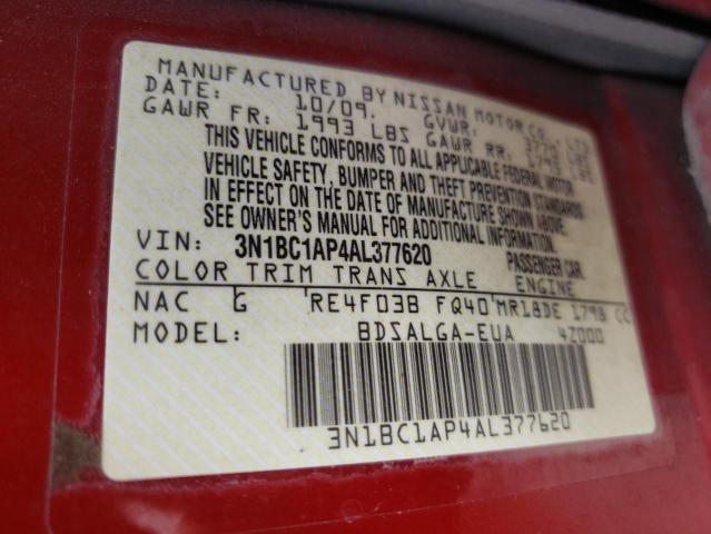 Photo 10 from auction – 2010 NISSAN VERSA S with VIN 3N1BC1AP4AL377620
