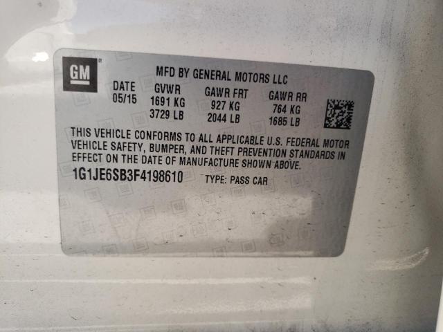 Photo 10 from auction – 2015 CHEVROLET SONIC LTZ with VIN 1G1JE6SB3F4198610