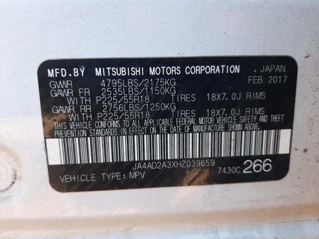 Photo 10 from auction – 2017 MITSUBISHI OUTLANDER with VIN JA4AD2A3XHZ039659