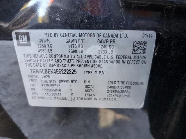 Photo 10 from auction – 2014 CHEVROLET EQUINOX LT with VIN 2GNALBEK4E6222225