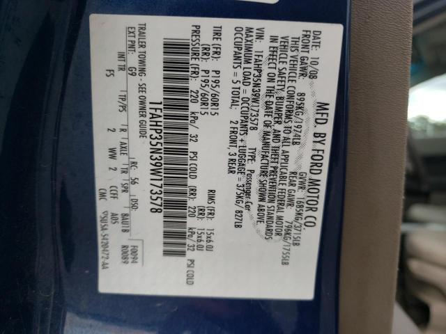 Photo 10 from auction – 2009 FORD FOCUS SE with VIN 1FAHP35N39W173578