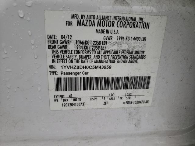Photo 10 from auction – 2012 MAZDA 6 I with VIN 1YVHZ8DH0C5M43659