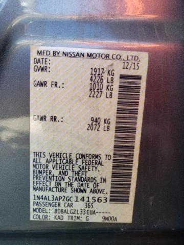 Photo 10 from auction – 2016 NISSAN ALTIMA 2.5 with VIN 1N4AL3AP2GC141563