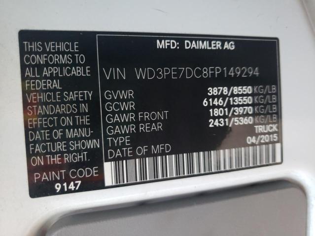 Photo 10 from auction – 2015 MERCEDES-BENZ SPRINTER 2 with VIN WD3PE7DC8FP149294