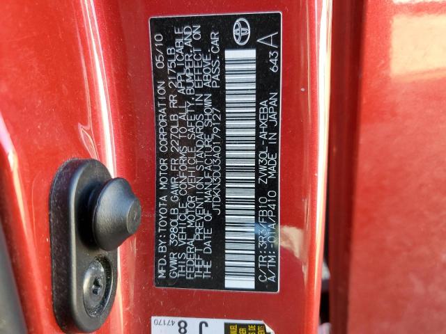Photo 10 from auction – 2010 TOYOTA PRIUS with VIN JTDKN3DU3A0179127