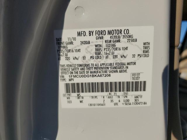 Photo 10 from auction – 2011 FORD ESCAPE XLT with VIN 1FMCU0DG1BKA87208