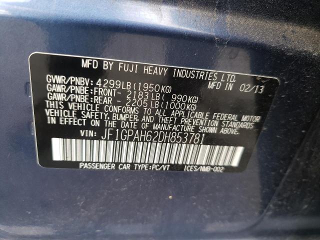 Photo 10 from auction – 2013 SUBARU IMPREZA LI with VIN JF1GPAH62DH853781