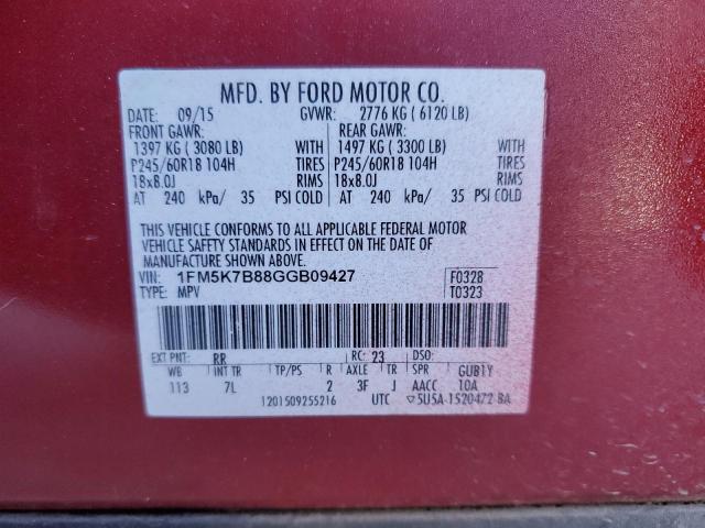 Photo 10 from auction – 2016 FORD EXPLORER with VIN 1FM5K7B88GGB09427