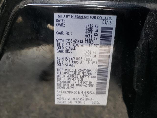 Photo 10 from auction – 2016 NISSAN PATHFINDER with VIN 5N1AR2MNXGC644864