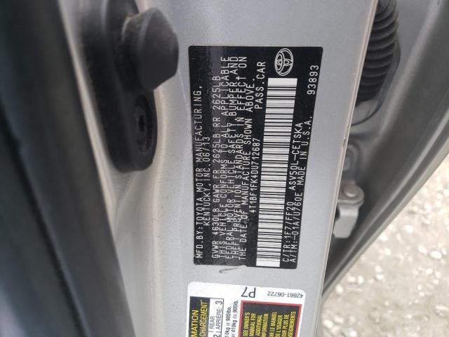 Photo 10 from auction – 2013 TOYOTA CAMRY L with VIN 4T1BF1FK4DU712687
