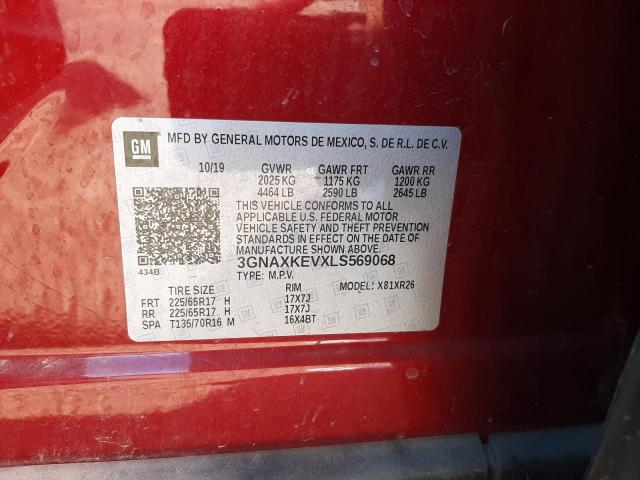 Photo 10 from auction – 2020 CHEVROLET EQUINOX LT with VIN 3GNAXKEVXLS569068