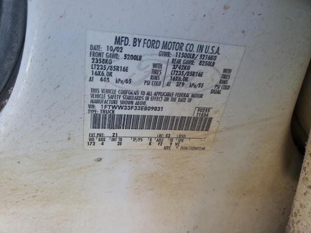 Photo 10 from auction – 2003 FORD F350 SUPER with VIN 1FTWW33F33EB09831