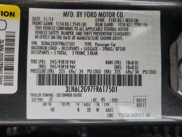 Photo 10 from auction – 2015 LINCOLN MKZ with VIN 3LN6L2G97FR617501
