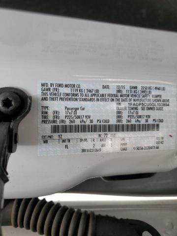 Photo 10 from auction – 2016 FORD C-MAX PREM with VIN 1FADP5CU0GL103894