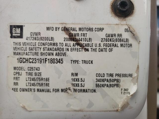 Photo 10 from auction – 2001 CHEVROLET SILVERADO with VIN 1GCHC23191F180345