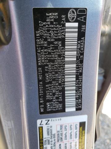 Photo 10 from auction – 2007 TOYOTA COROLLA MA with VIN 2T1KR32E57C672967
