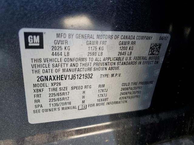 Photo 10 from auction – 2018 CHEVROLET EQUINOX LS with VIN 2GNAXHEV1J6121932