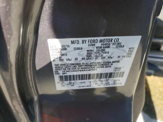 Photo 10 from auction – 2010 FORD ESCAPE XLT with VIN 1FMCU0D79AKC47351