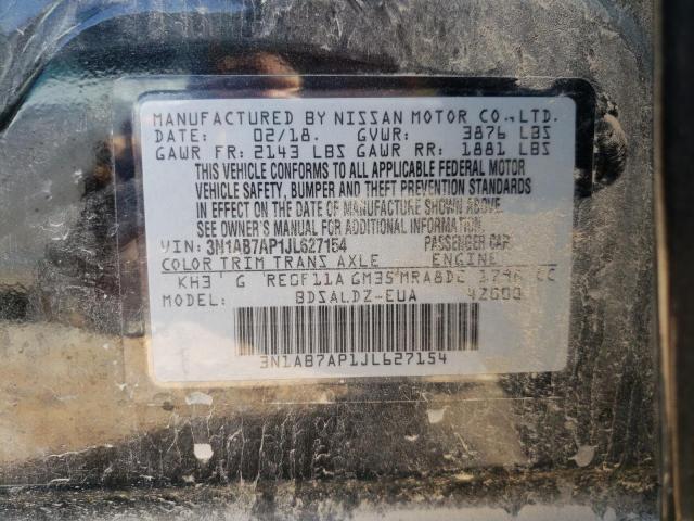 Photo 10 from auction – 2018 NISSAN SENTRA S with VIN 3N1AB7AP1JL627154