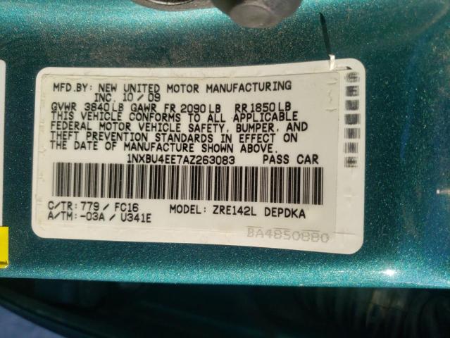 Photo 10 from auction – 2010 TOYOTA COROLLA BA with VIN 1NXBU4EE7AZ263083