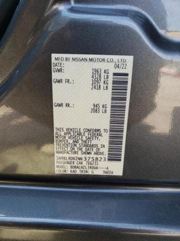 Photo 10 from auction – 2022 NISSAN ALTIMA SV with VIN 1N4BL4DV2NN375823