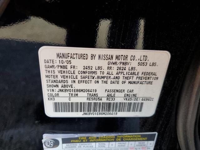 Photo 10 from auction – 2006 INFINITI M45 BASE with VIN JNKBY01E86M206419