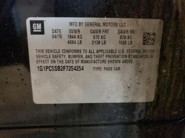 Photo 10 from auction – 2015 CHEVROLET CRUZE LT with VIN 1G1PC5SB2F7254254