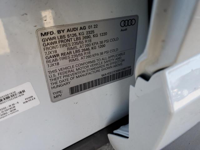 Photo 10 from auction – 2022 AUDI Q3 PREMIUM with VIN WA1EECF39N1080789