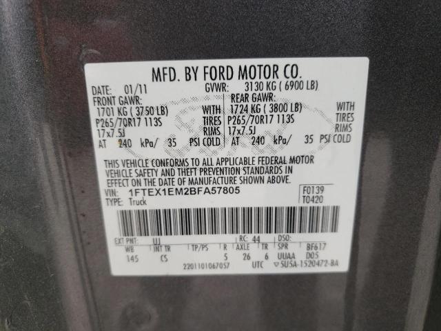 Photo 10 from auction – 2011 FORD F150 SUPER with VIN 1FTEX1EM2BFA57805