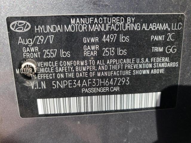 Photo 10 from auction – 2018 HYUNDAI SONATA SPO with VIN 5NPE34AF3JH647293