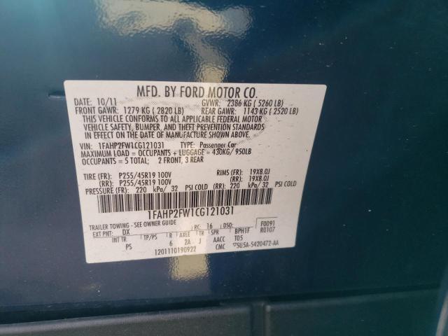 Photo 10 from auction – 2012 FORD TAURUS LIM with VIN 1FAHP2FW1CG121031
