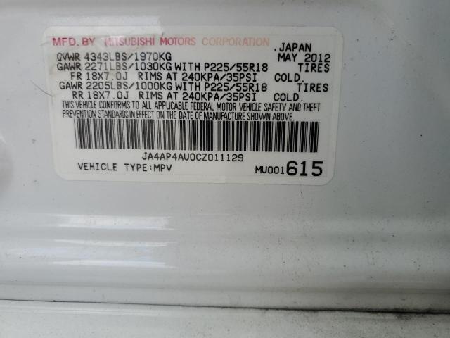 Photo 10 from auction – 2012 MITSUBISHI OUTLANDER with VIN JA4AP4AU0CZ011129