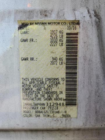 Photo 10 from auction – 2017 NISSAN ALTIMA 2.5 with VIN 1N4AL3AP4HN312948