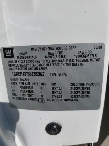 Photo 10 from auction – 2008 GMC ACADIA SLE with VIN 1GKER13768J262027
