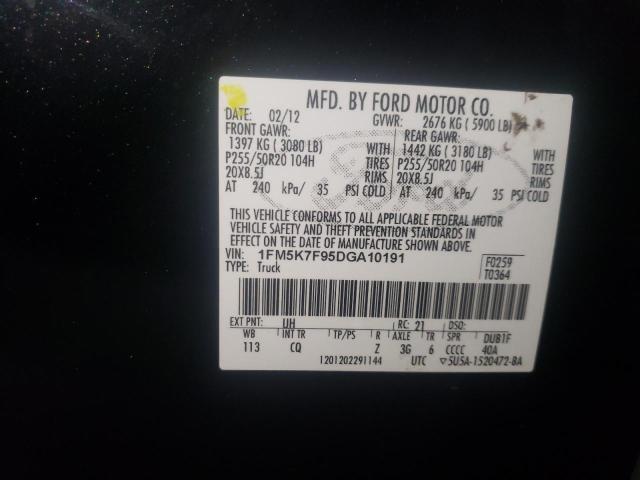 Photo 10 from auction – 2013 FORD EXPLORER L with VIN 1FM5K7F95DGA10191
