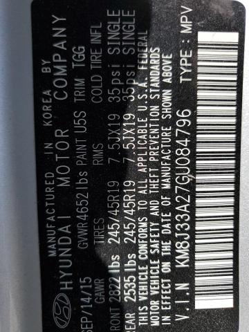 Photo 10 from auction – 2016 HYUNDAI TUCSON LIM with VIN KM8J33A27GU084796