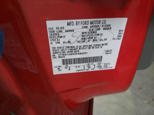 Photo 10 from auction – 2005 FORD F150 with VIN 1FTRX14W95FA84251