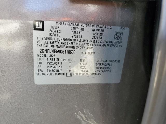 Photo 10 from auction – 2012 CHEVROLET EQUINOX LT with VIN 2GNFLNE59C6110633